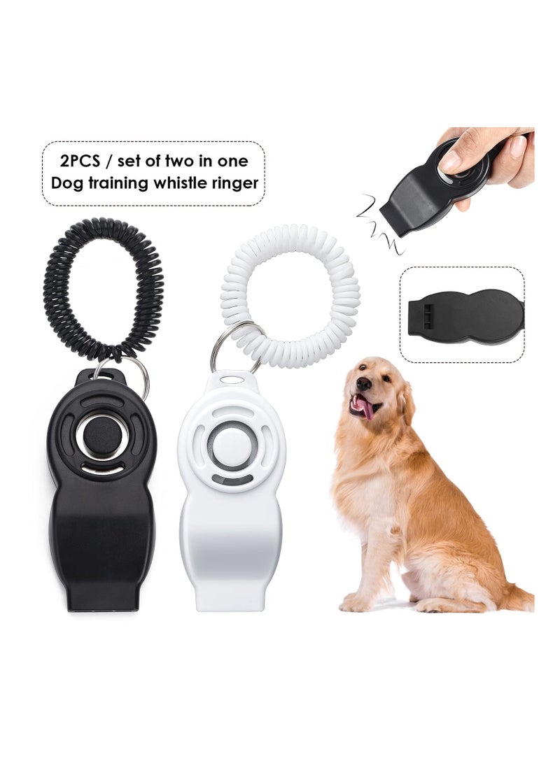 Dog Training Whistle with Wrist Strap, Pet Training Clicker, Distinct Clicking Sound Lightweight for Dog Cats Birds Horses Perfect for Behavioral Training, Rewards Training(2packs)