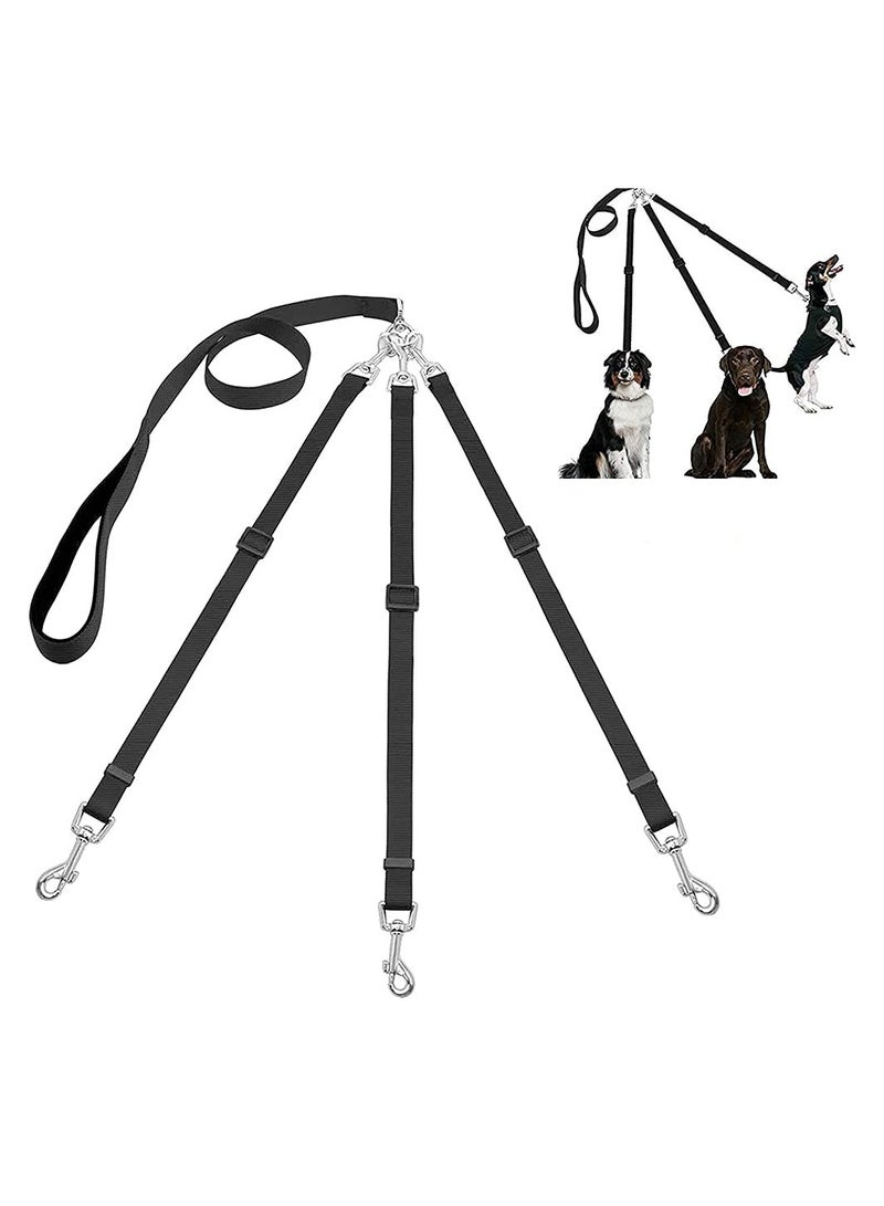 SYOSI 3 in 1 Dog Leashes, with Adjustable Detachable Coupler, Durable Strong Nylon Long Line Dog Leads, Anti-Pull Dog Leash, for Three Dogs Pet Walking Hiking