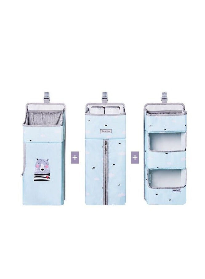 BABY BEDSIDE CRIB ORGANIZER (BLUE)