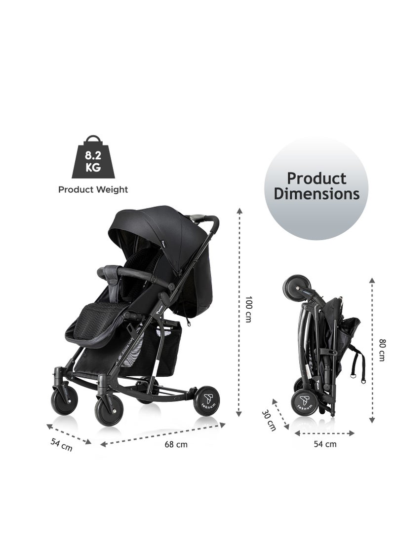 Teknum Stroller With Rocker with Red Fashion Diaper tote Bag- Black