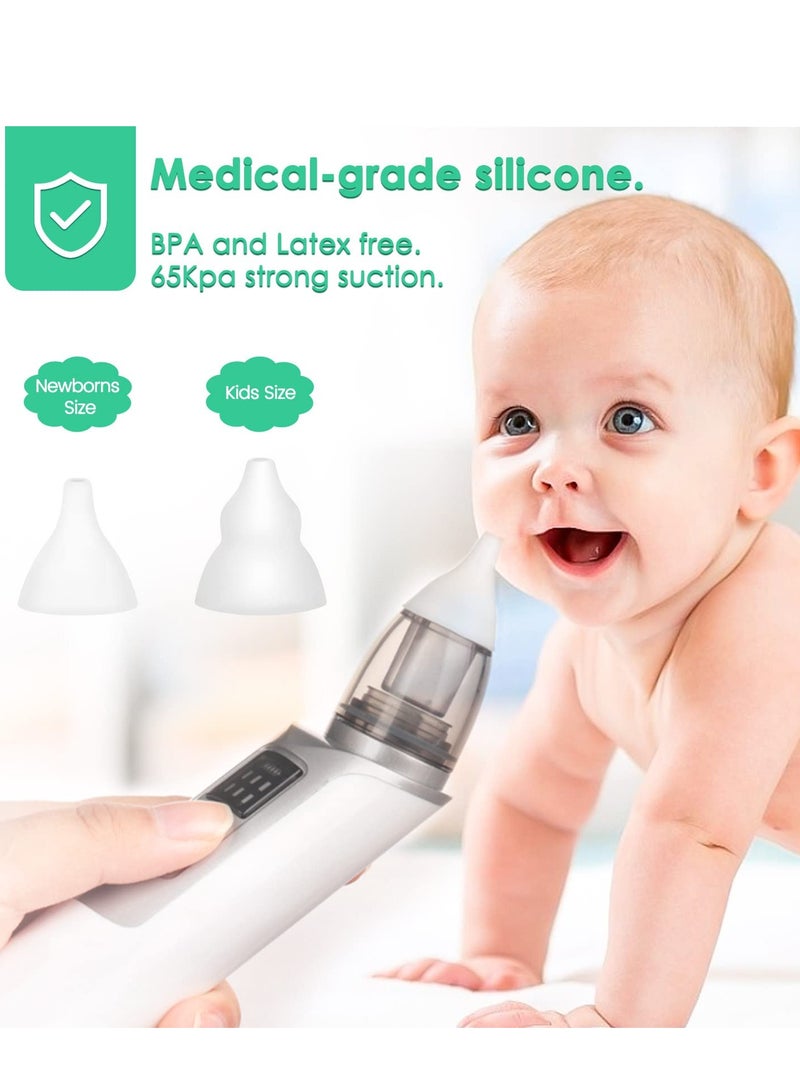 Baby Nasal Aspirator, Electric Nose Suction Rechargeable Baby Nose Cleaner, Toddlers Booger Mucus Sucker for Toddlers and Newborns, 6 Levels of Suction (grey)