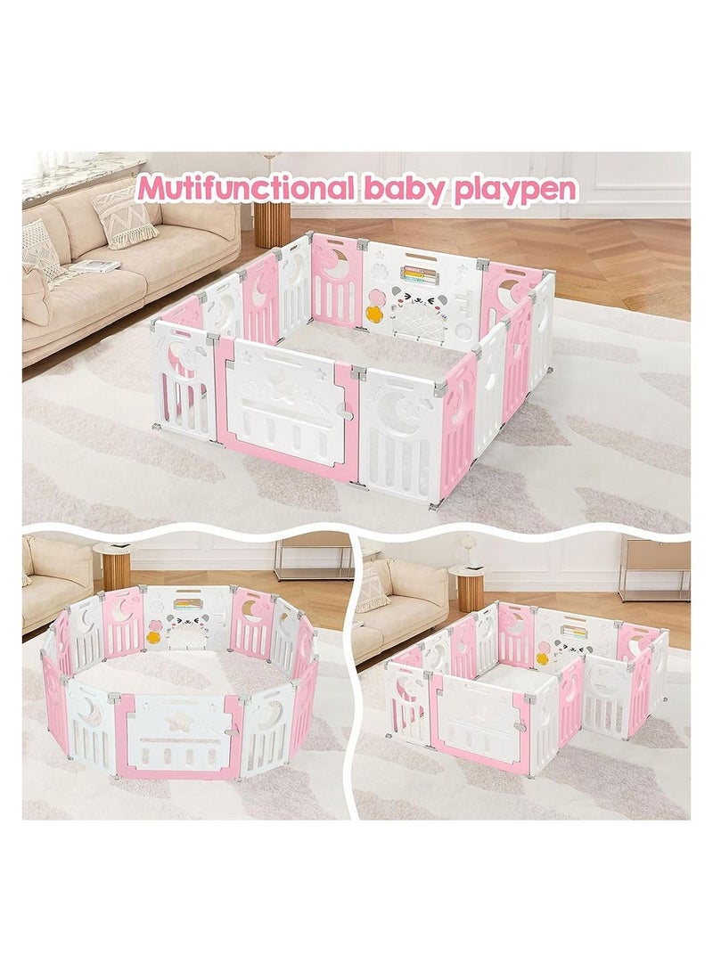 COOLBABY Baby Playpen Upgrade Foldable Kids Safety Play 14 Panel