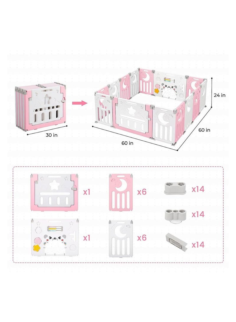 COOLBABY Baby Playpen Upgrade Foldable Kids Safety Play 14 Panel