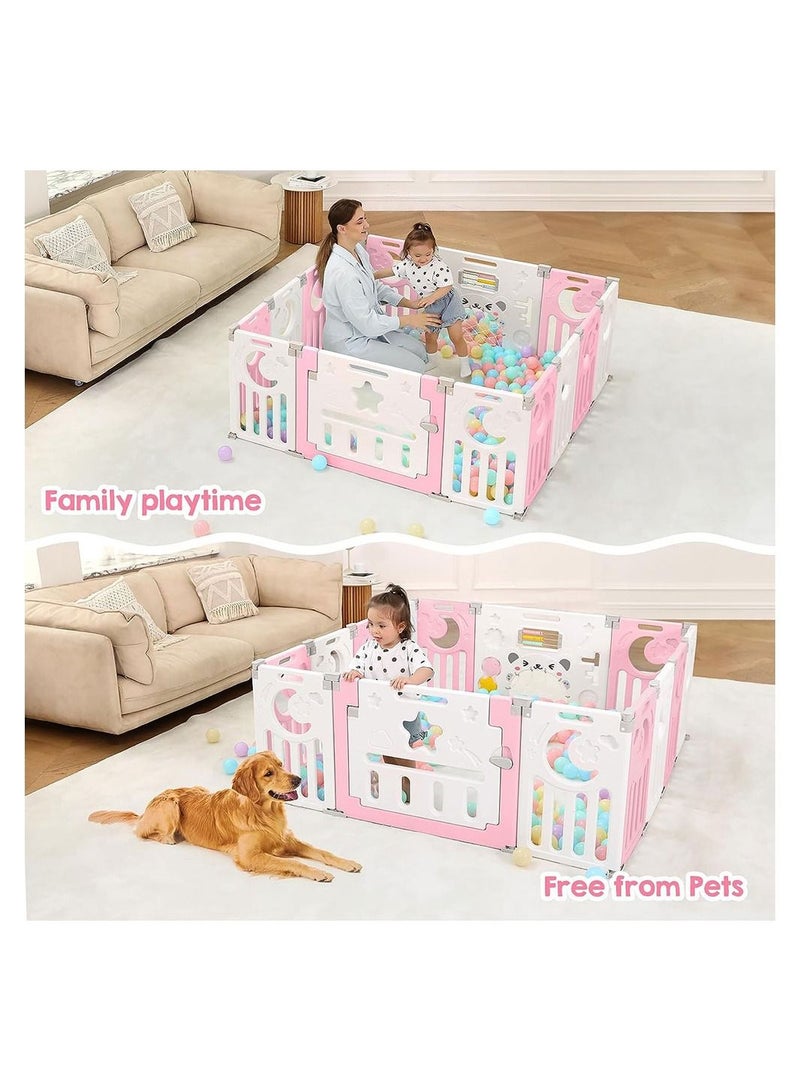 COOLBABY Baby Playpen Upgrade Foldable Kids Safety Play 14 Panel