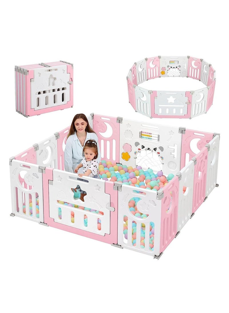 COOLBABY Baby Playpen Upgrade Foldable Kids Safety Play 14 Panel