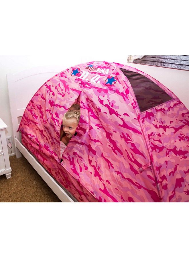 19781 Kids Pink Camo Bed Tent Playhouse Twin Size