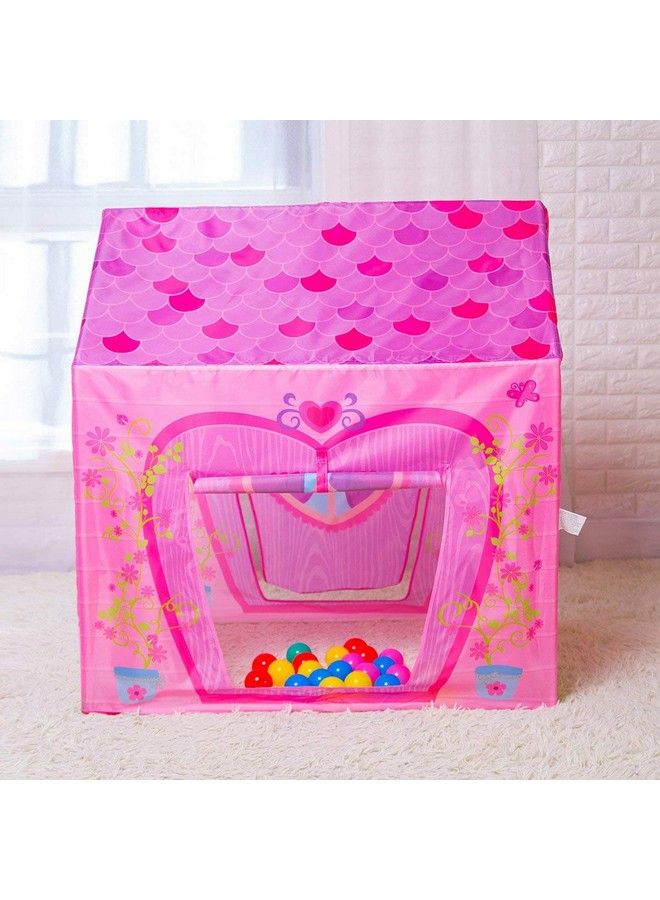Floral Princess Castle Girls Pink Palace Play Tent Kids Pretend Fairy Playhouse