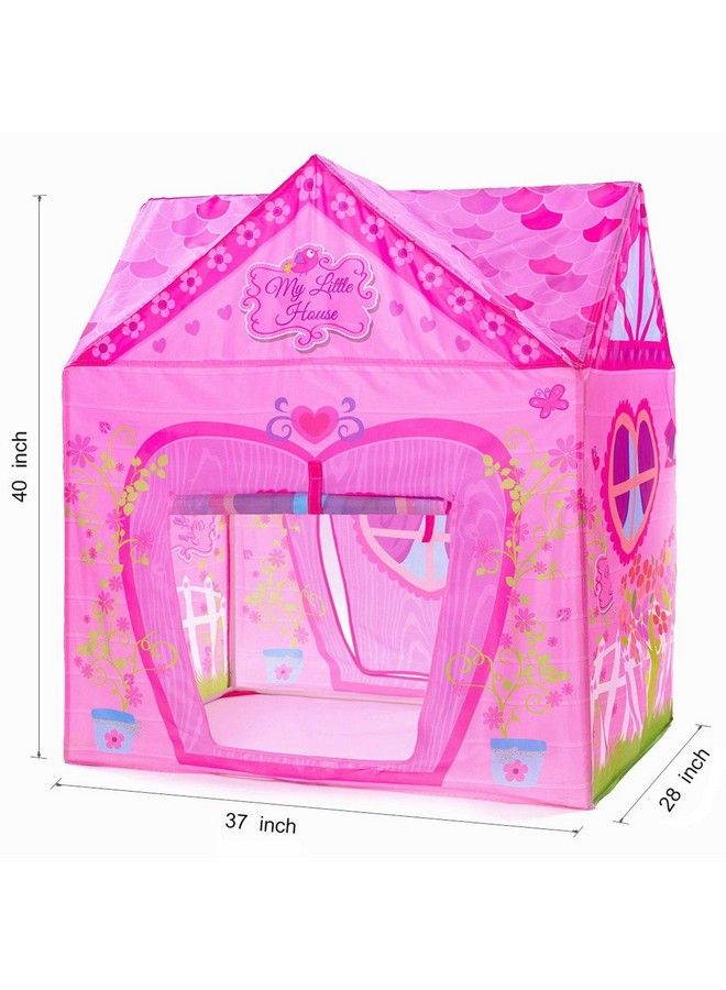 Floral Princess Castle Girls Pink Palace Play Tent Kids Pretend Fairy Playhouse