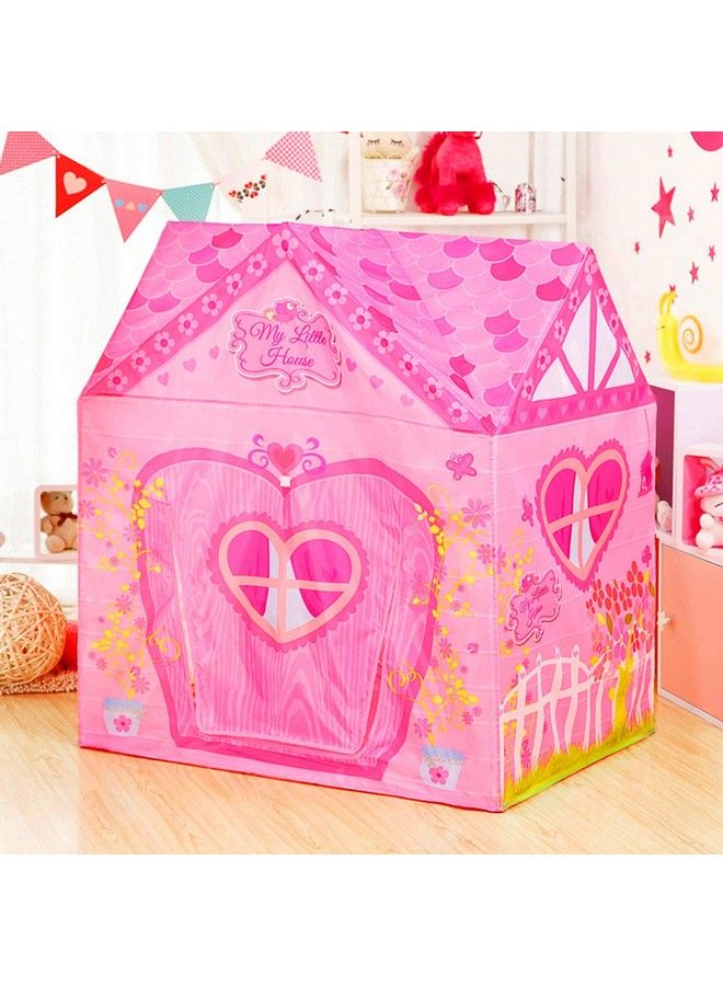 Floral Princess Castle Girls Pink Palace Play Tent Kids Pretend Fairy Playhouse