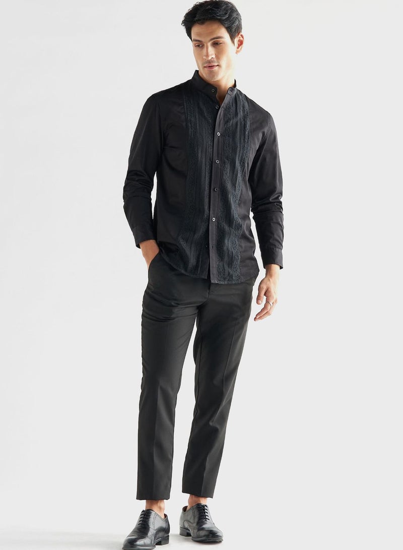 Lace Detail Regular Fit Shirt