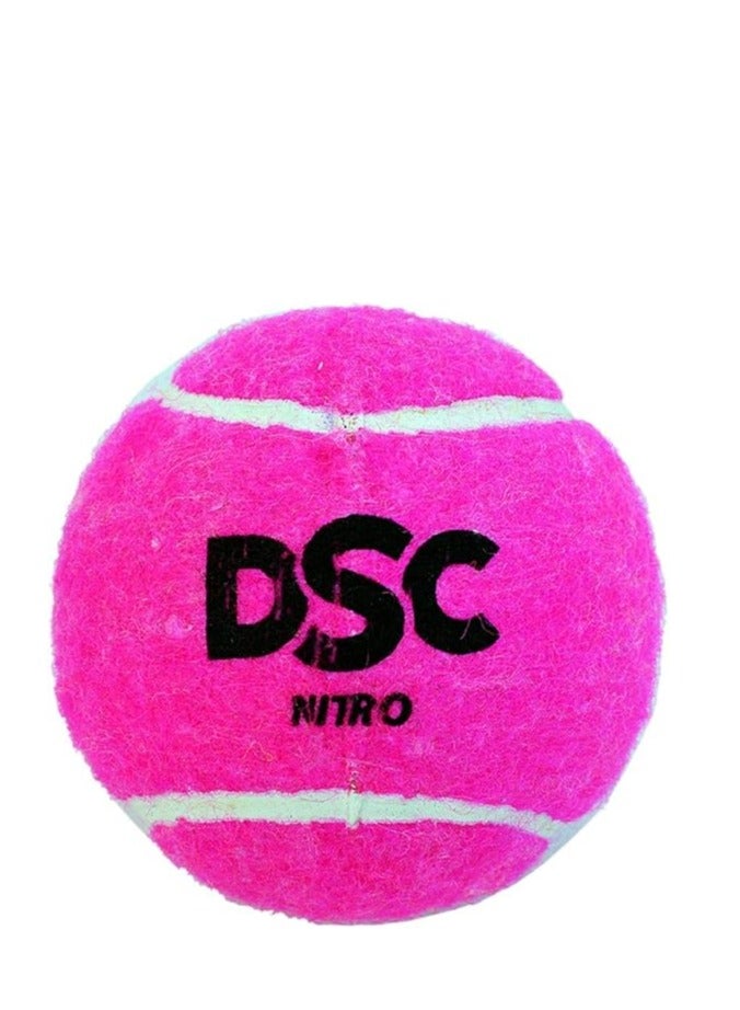 Nitro Heavy Tennis Cricket Ball (Pink, Pack of 12) | Leather | Suitable for Practice Game | Training | Hard Court | Grass