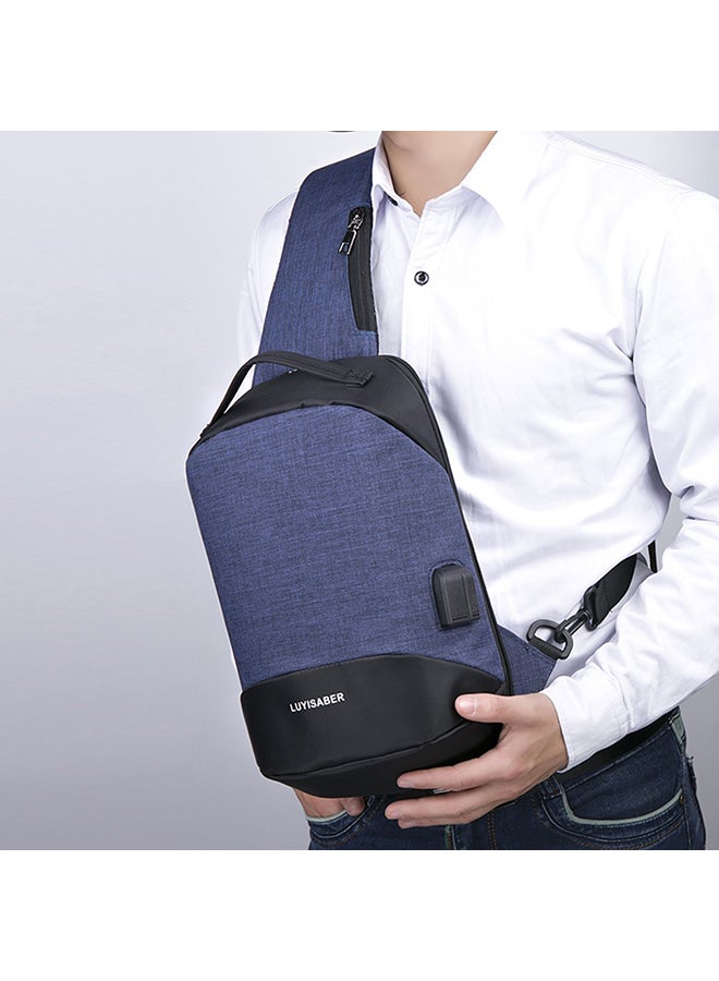 Multi-Functional Crossbody Bag With USB Charging Port Blue