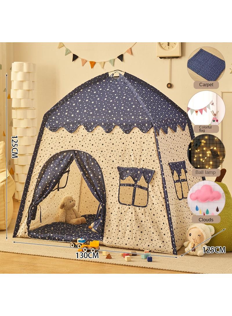 Children's Play Tent Princess Castle Play Tent Kids Princess Tent With Carpet Ball Colored Flag Cloud Tent Easy to Set up and Stow Away Outdoor Indoor Play Tent Game House Girl'S Princess Toy House Boy'S Indoor Small House Children'S Day Gift Birthday Gift