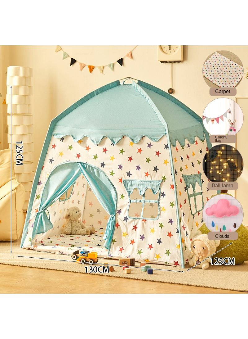 Children's Play Tent Princess Castle Play Tent Kids Princess Tent With Carpet Ball Colored Flag Cloud Tent Easy to Set up and Stow Away Outdoor Indoor Play Tent Game House Girl'S Princess Toy House Boy'S Indoor Small House Children'S Day Gift Birthday Gift