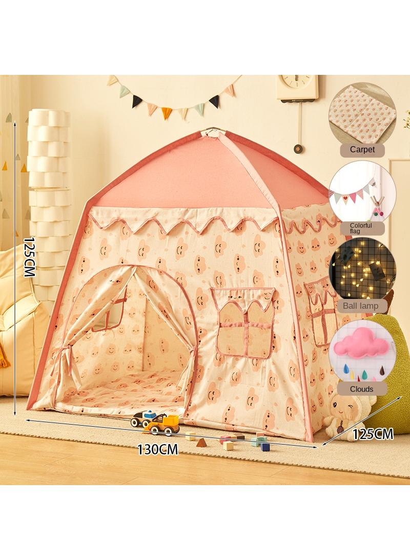 Children's Play Tent Princess Castle Play Tent Kids Princess Tent With Carpet Ball Colored Flag Cloud Tent Easy to Set up and Stow Away Outdoor Indoor Play Tent Game House Girl'S Princess Toy House Boy'S Indoor Small House Children'S Day Gift Birthday Gift