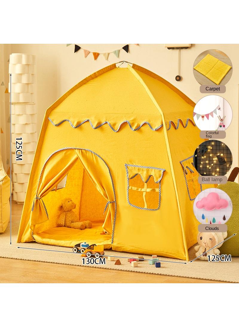 Kids Princess Tent With Carpet Ball Colored Flag Cloud Tent Game House Girl'S Princess Toy House Boy'S Indoor Small House Children'S Day Gift Birthday Gift