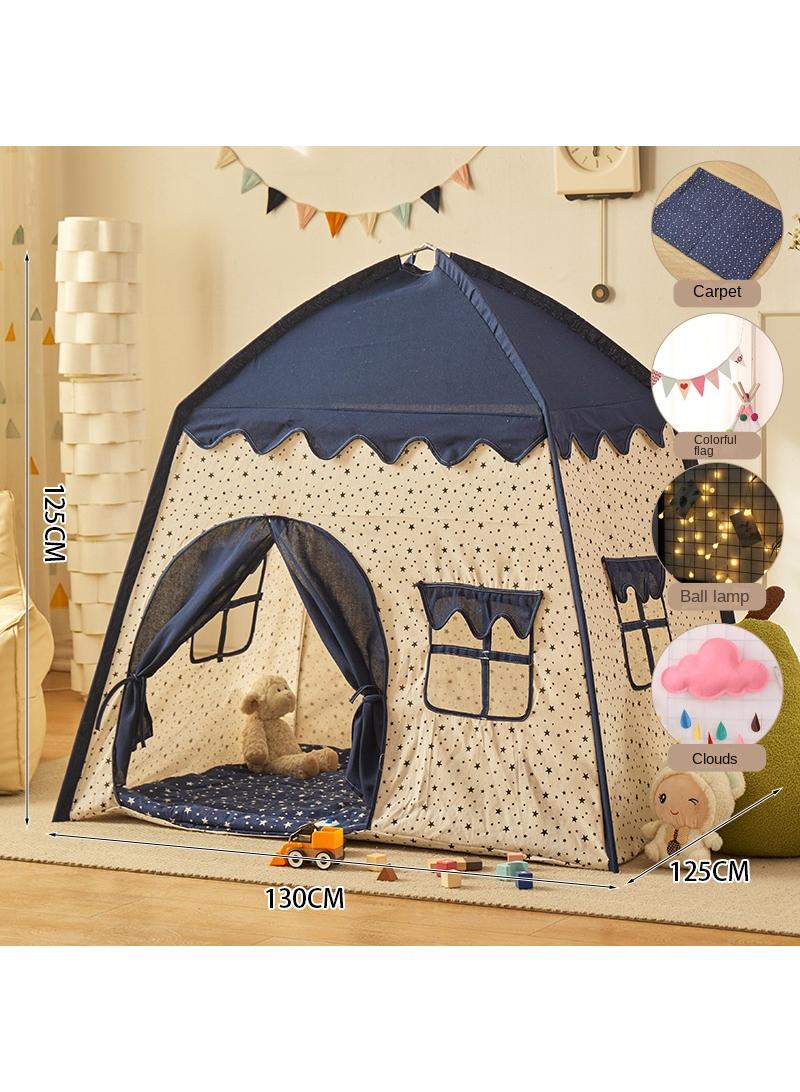 Kids Princess Tent With Carpet Ball Colored Flag Cloud Tent Game House Girl'S Princess Toy House Boy'S Indoor Small House Children'S Day Gift Birthday Gift