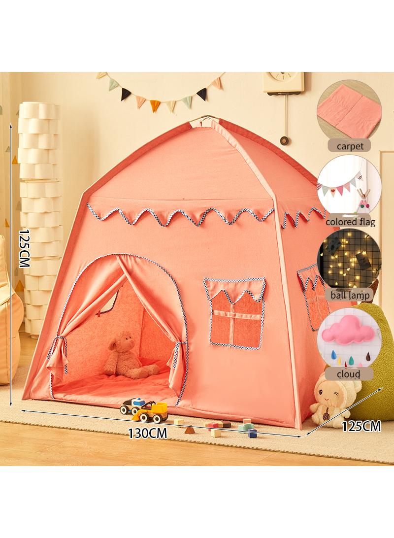 Kids Princess Tent With Carpet Ball Colored Flag Cloud Tent Game House Girl'S Princess Toy House Boy'S Indoor Small House Children'S Day Gift Birthday Gift