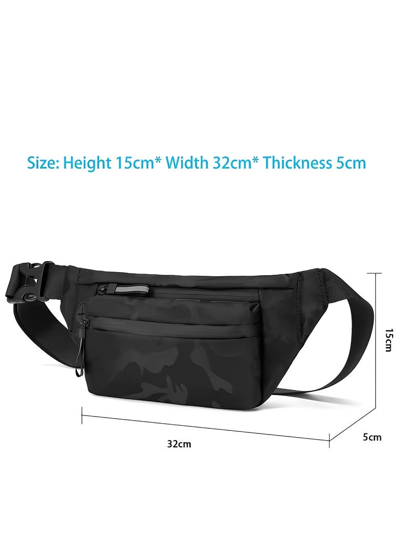 Skycare Large Crossbody  Pack with Zipper Pockets,Gifts for Enjoy Sports Festival Workout Traveling Running Casual Hands-Free Wallets Waist Pack Phone Bag Fits All Phones