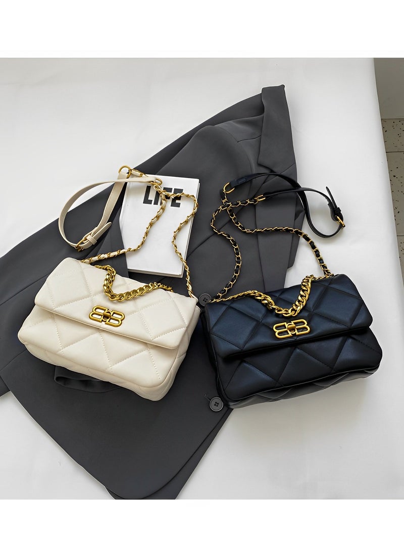 Skycare Quilted Crossbody Bags for Women Leather Ladies Shoulder Purses with Chain Strap Stylish Clutch Purse