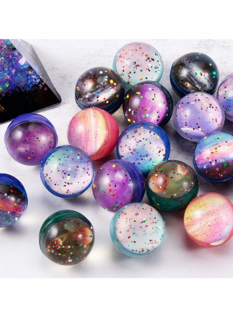 Bouncy Balls - Rubber Balls for Kids - Bowling Bounce Balls, 20 PCS Bouncy Balls, 32mm Space Theme Bouncy Balls for Kids Party Favors, Gift Bag Filling