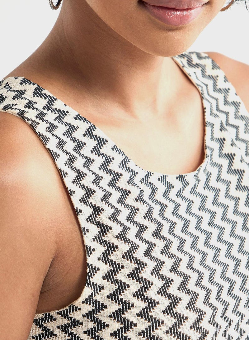 Side Slit Printed Dress