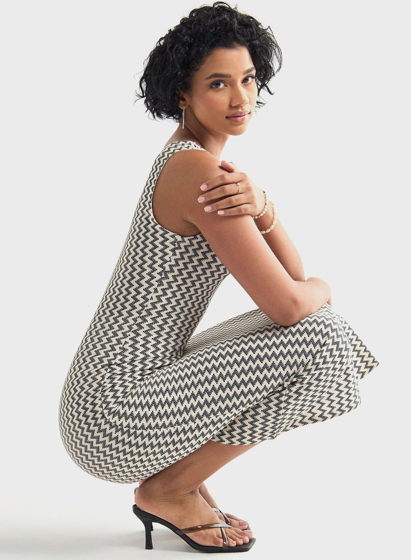 Side Slit Printed Dress