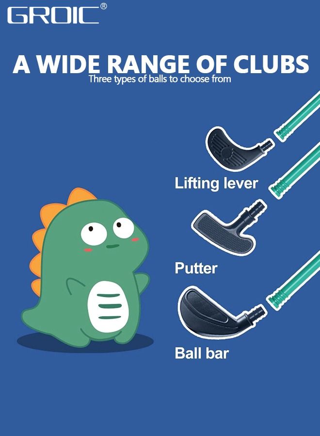 Kids Golf Clubs Set, Toddler Golf Toy, Early Educational Outdoors Exercise Toy for Kid with 1 Golf Cart, 3 Golf Clubs, 2 Practice Holes, 2 Golf Tees, 2 Golf Flag, 4 Balls
