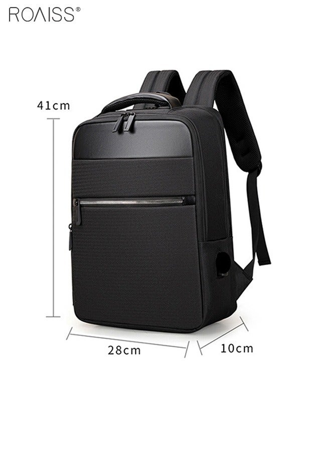 Men's USB Charging Oxford Backpack Large Capacity Scratch Resistant And Waterproof Back Pull Rod Fixed Strap Computer Bag