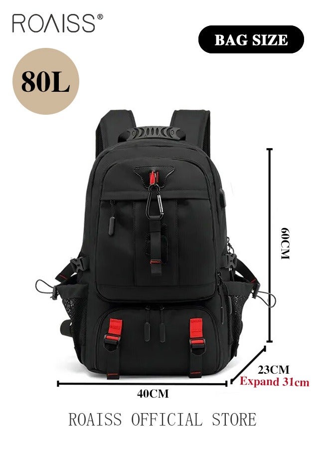 Men's Outdoor Sports Mountaineering Bag, External Charging Port, Independent Shoe Compartment, Large Capacity Scientific Compartmentalized Backpack, Short Distance Luggage Bag