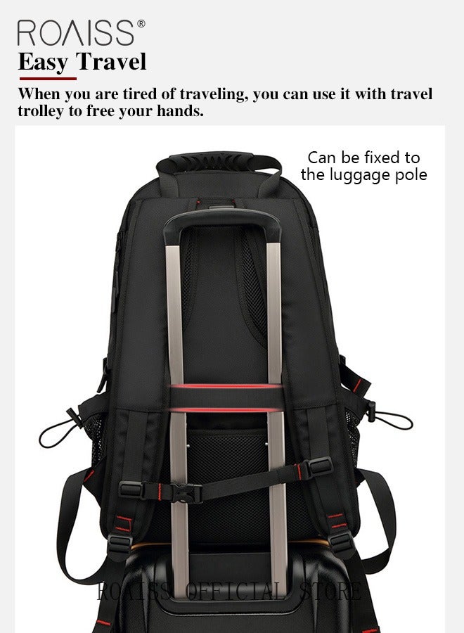 Men's Outdoor Sports Mountaineering Bag, External Charging Port, Independent Shoe Compartment, Large Capacity Scientific Compartmentalized Backpack, Short Distance Luggage Bag