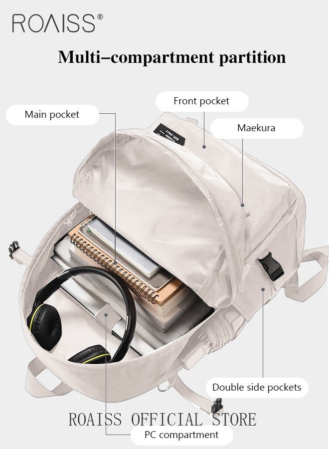 Unisex Functional Backpack with Large Capacity Storage Scientific Storage Simple Style Short Distance Travel Bag Student Backpack Laptop Bag