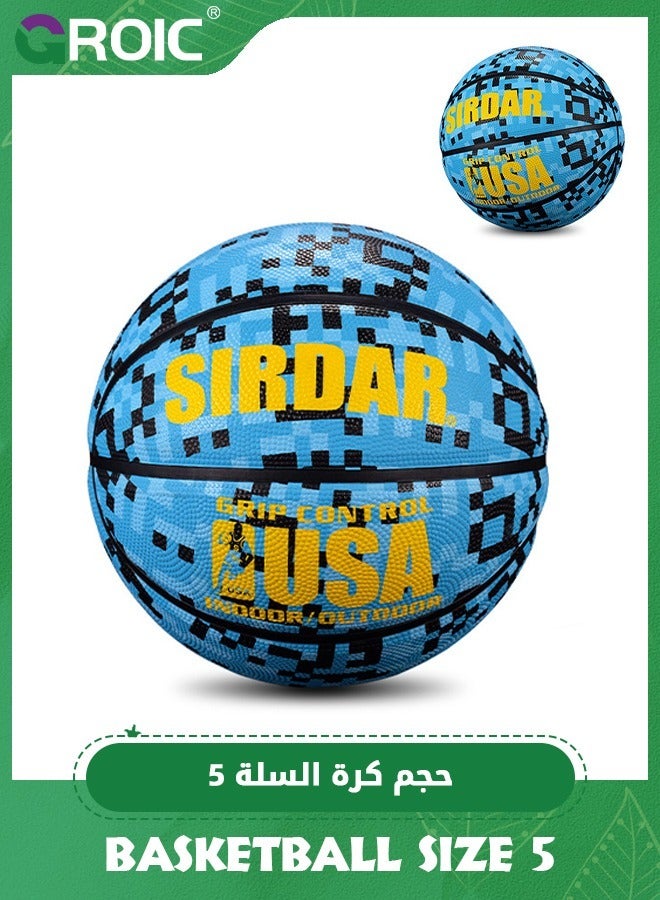 Official Rubber Basketbal Outdoor Basketball Ball Size 5 for Kids, Indoor Basketball, Game Basketball,Game Training Universal Basketball,Outdoor Sports Goods