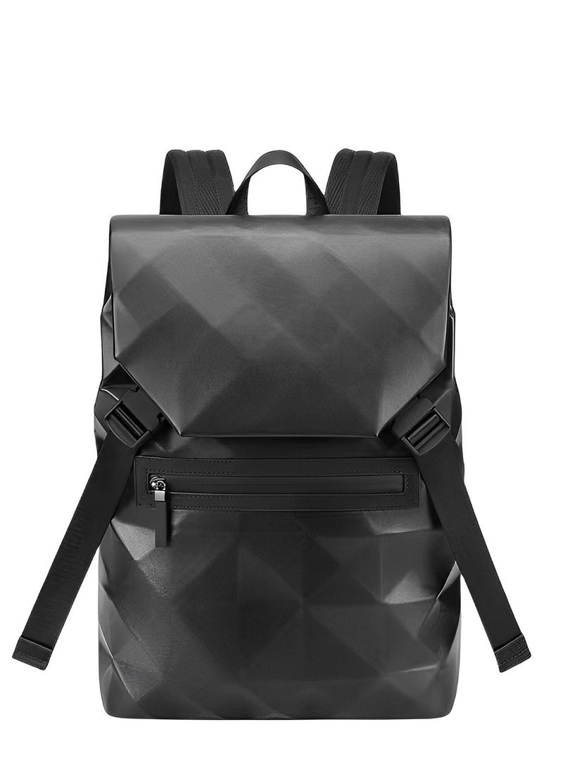 Skycare Fashionable Diamond Pattern Backpack for Men, 15.6-inch Business Commute, Large Capacity Travel Computer Backpack