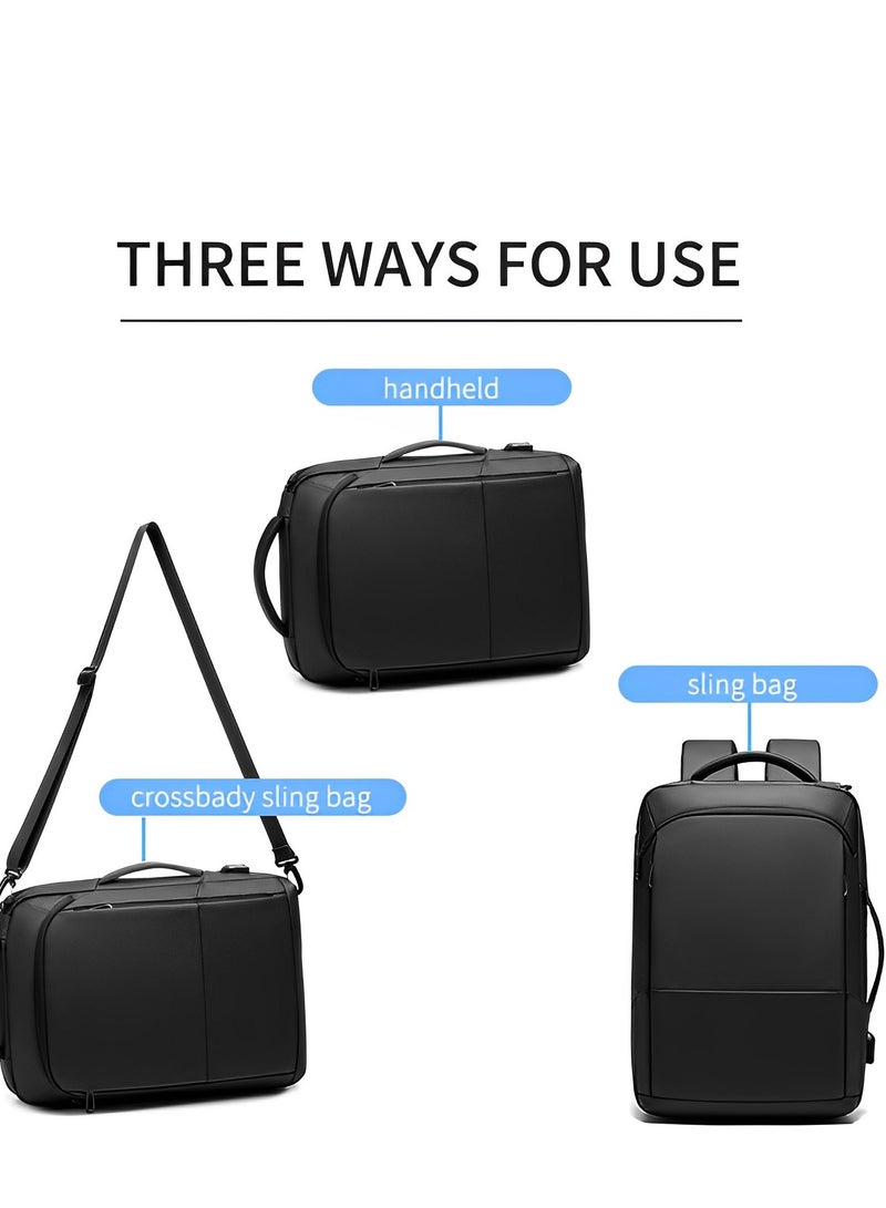 Skycare Business Travel Waterproof Backpack, Multi-functional Large Capacity Expandable Computer Bag for Handheld or Shoulder Carry