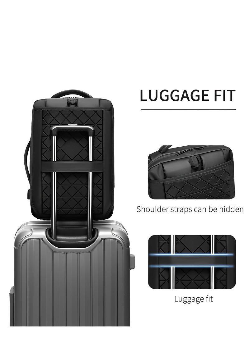 Skycare Business Travel Waterproof Backpack, Multi-functional Large Capacity Expandable Computer Bag for Handheld or Shoulder Carry