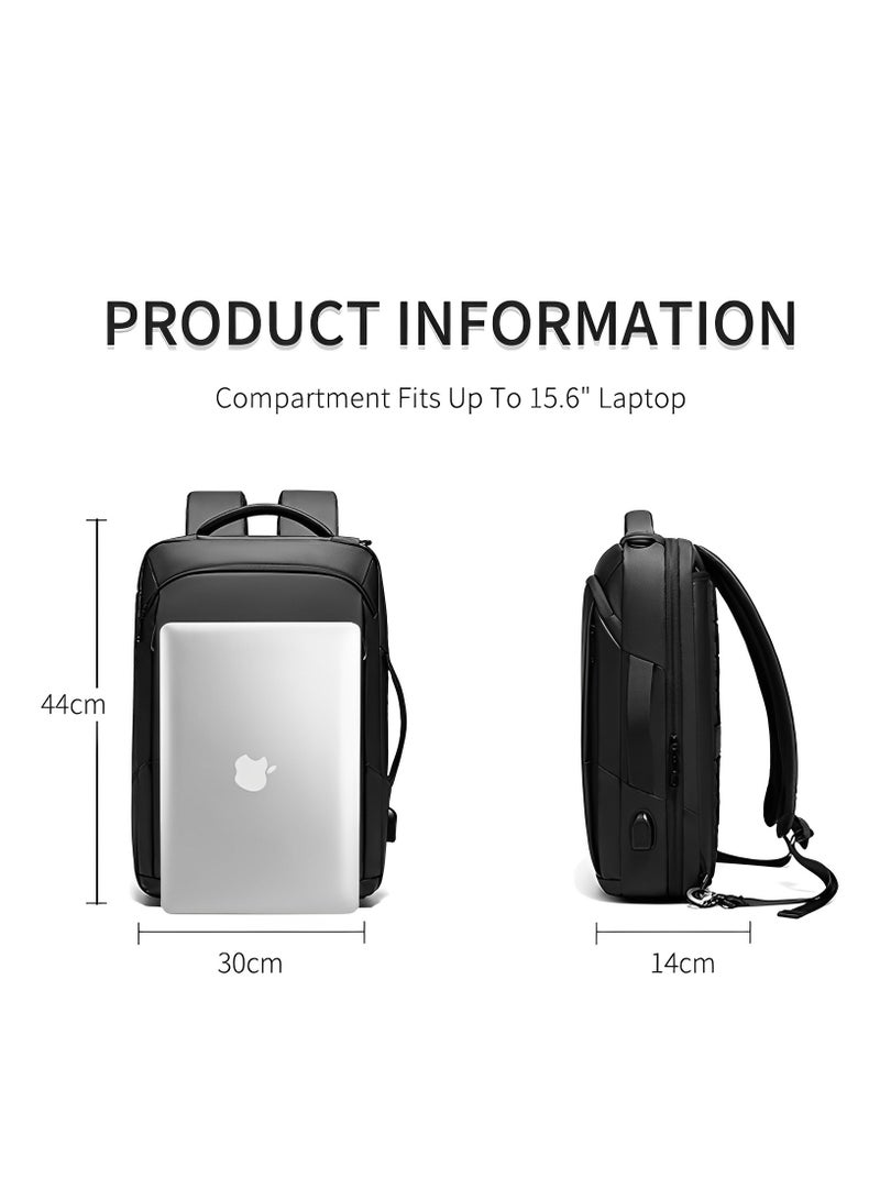 Skycare Business Travel Waterproof Backpack, Multi-functional Large Capacity Expandable Computer Bag for Handheld or Shoulder Carry