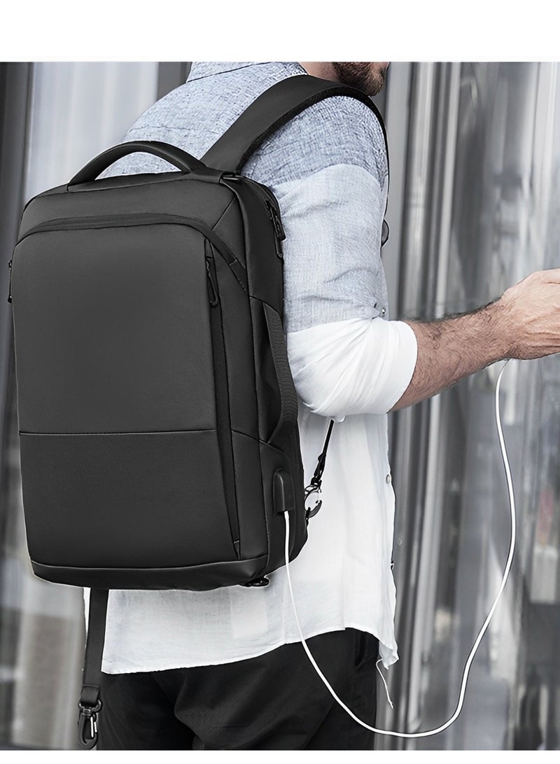 Skycare Business Travel Waterproof Backpack, Multi-functional Large Capacity Expandable Computer Bag for Handheld or Shoulder Carry