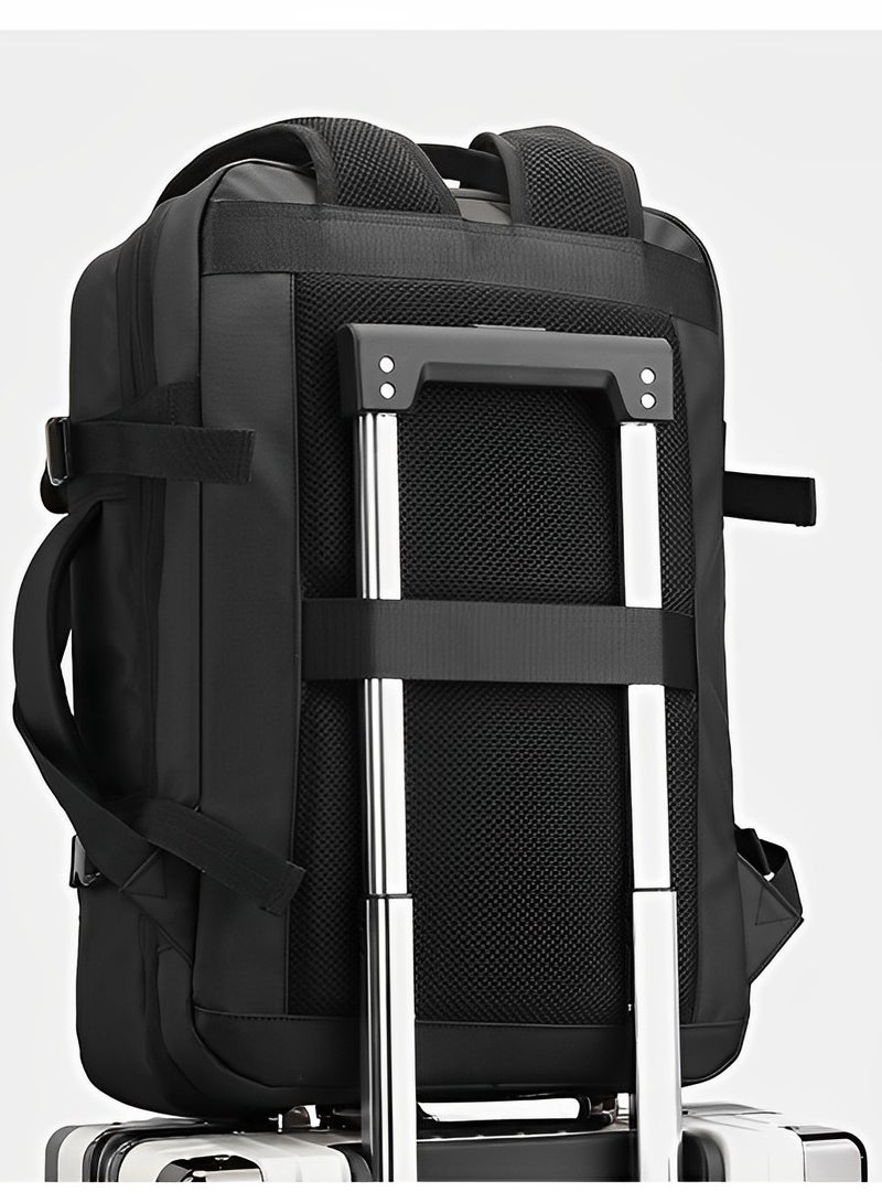 Skycare Large-Capacity Men's Laptop Backpack for Business Travel, with USB Charging Port - Expandable and Multi-Functional