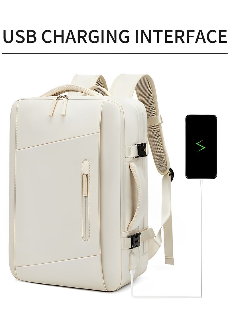 Skycare 45L Business Travel Backpack, Expandable Waterproof Laptop Bag with  USB Charging Port