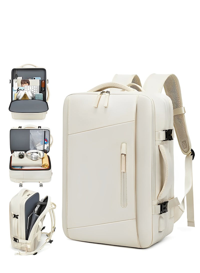 Skycare 45L Business Travel Backpack, Expandable Waterproof Laptop Bag with  USB Charging Port
