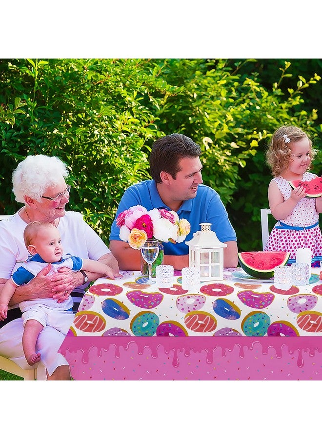 3 Pack Donut Theme Tablecovers Disposable Tablecloth Dessert Time Party Supplies Ideal For Girl Birthday Parties Baby Showers Donut Parties