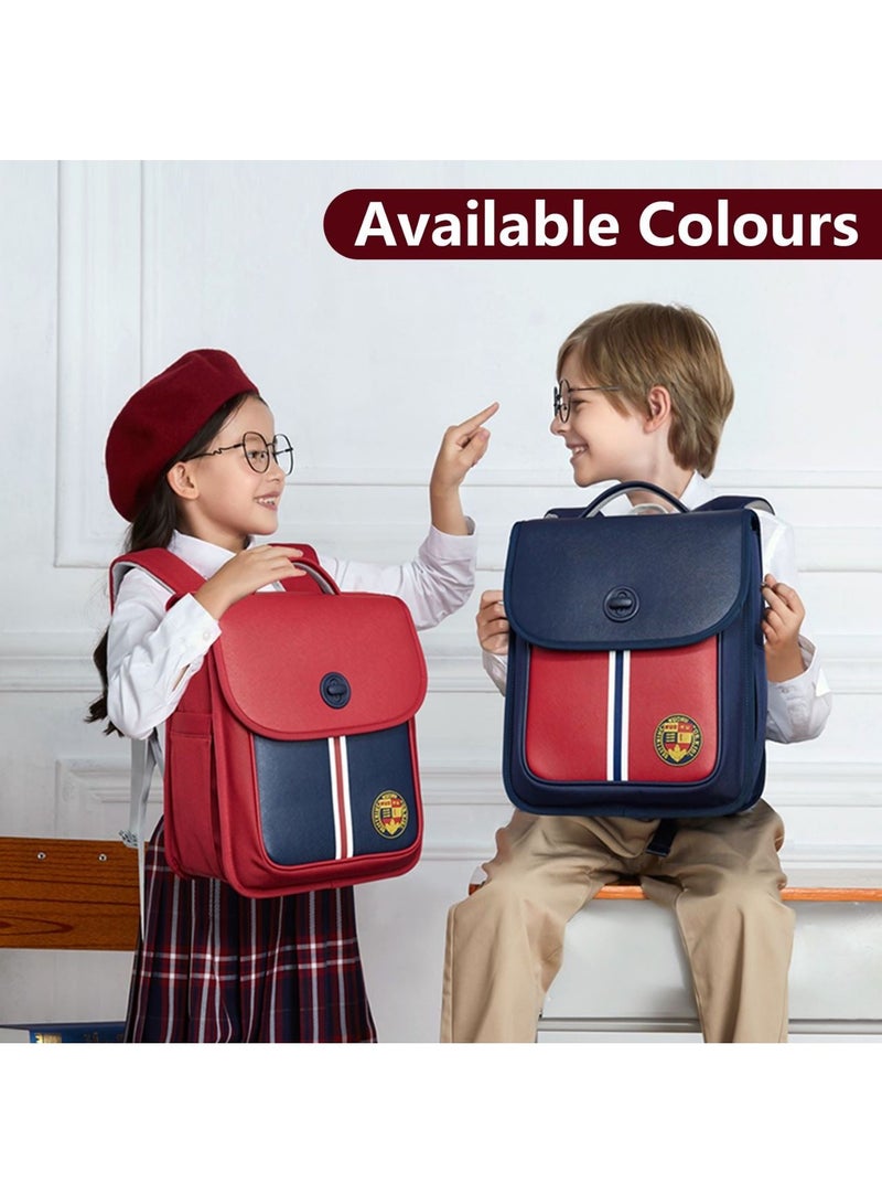 Nohoo Preppy Spine Protection Horizontal School Backpack for 0-5 Grade Primary Students - Blue