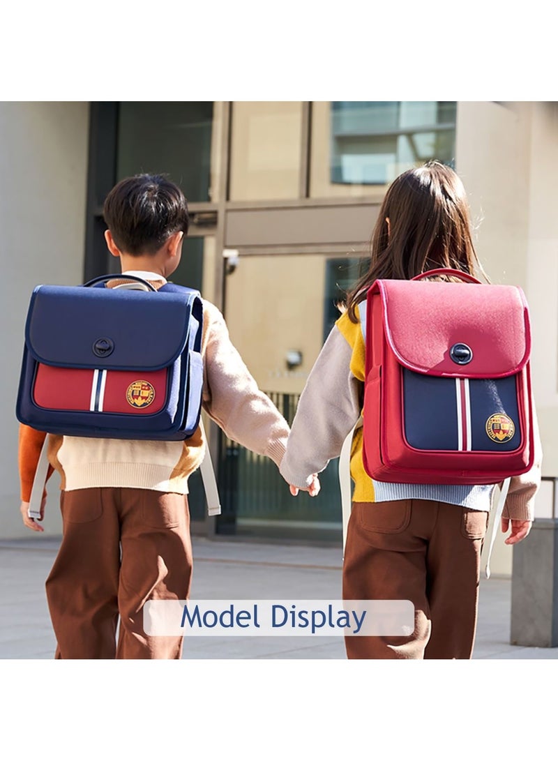 Nohoo Preppy Spine Protection Horizontal School Backpack for 0-5 Grade Primary Students - Blue