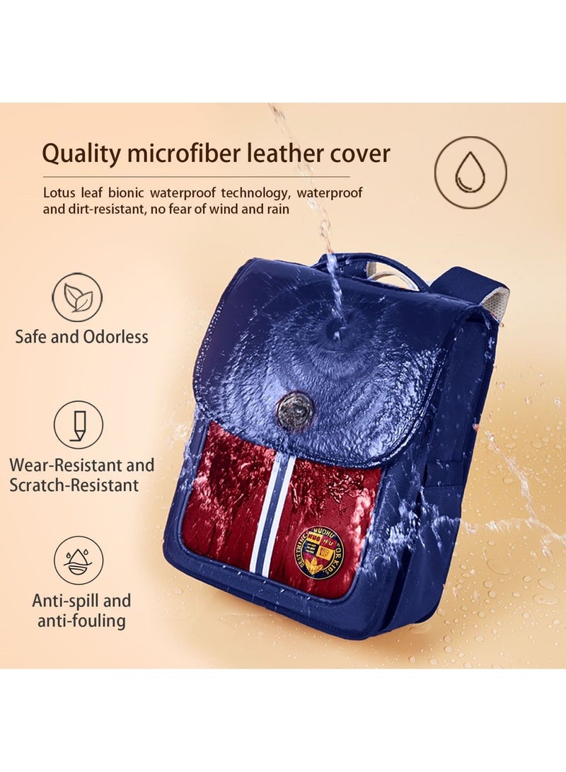 Nohoo Preppy Spine Protection Horizontal School Backpack for 0-5 Grade Primary Students - Blue