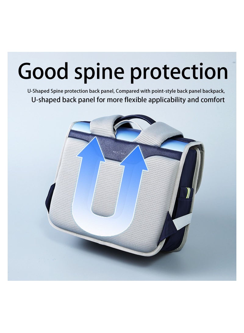 Nohoo Ergonomic Spine Protection Horizontal School Backpack for 0-5 Grade Primary Students - Blue