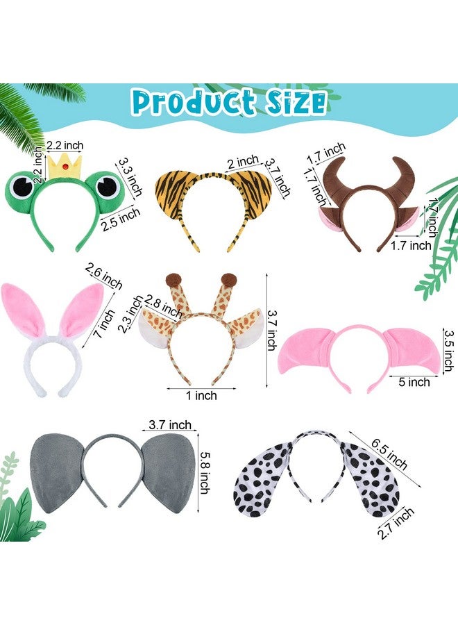 28 Pieces Jungle Animal Headbands Animal Ears Headband For Adult Jungle Theme Kids Headbands Animal Horn Hair Hoop For Birthday Photo Props Zoo Animals Cosplay Party Decorations Safari Party Favors