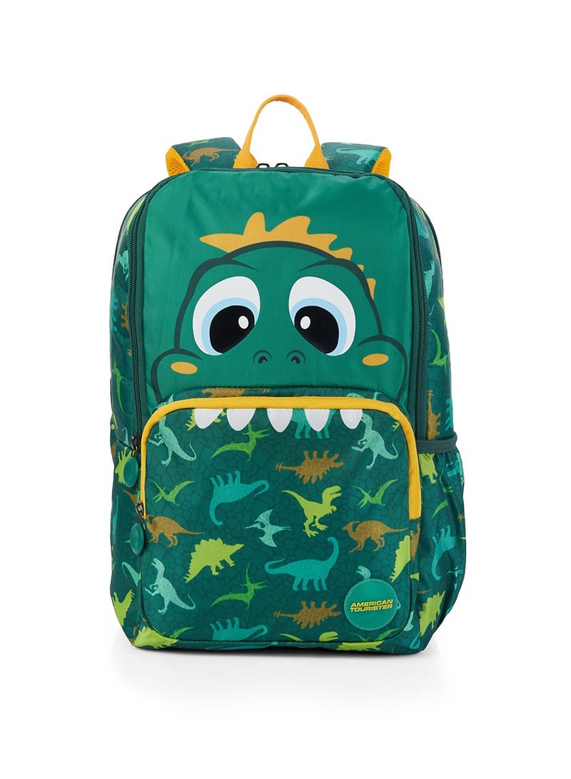 American Tourister Diddle 2.0 Dino Green Backpack for 4 to 6 Years Kids. Ergonomically Designed, Dino Green, S, Casual