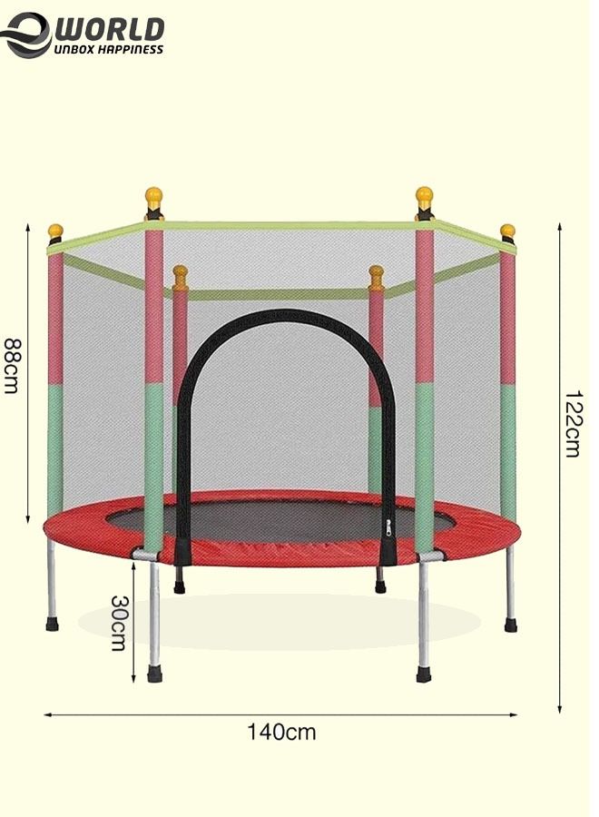 Indoor Mini Trampoline with Durable Jumping Mat Safety Enclosure Net and Foam Rod