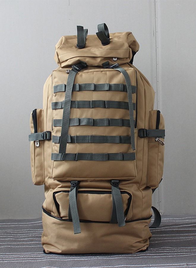 Hiking Backpack 100L Mountain Climbing Camping Bags Waterproof Rain Cover Extralarge Capacity 30 Inches Brown